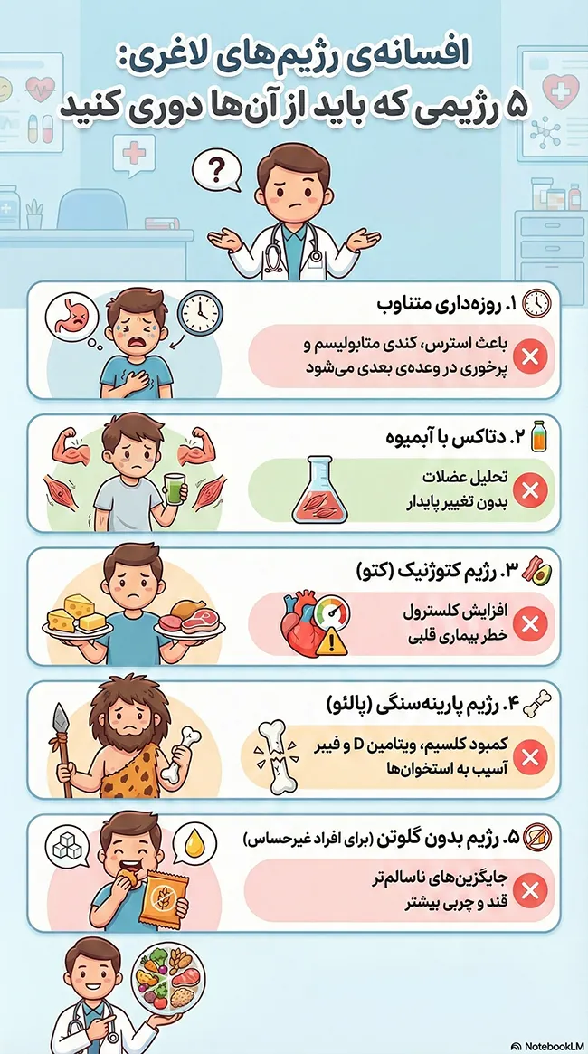 5 رژیم لاغری دورغ و غیرموثر