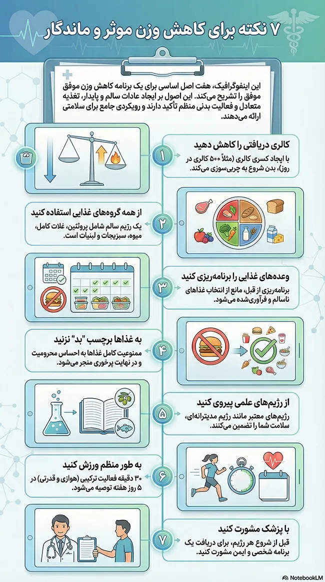 7 نکته برای کاهش وزن موثر و ماندگار
